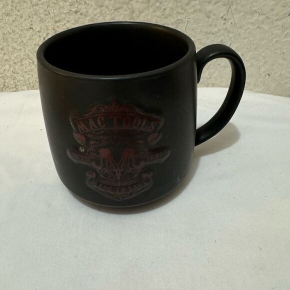 Mac Tools Made to Last Ceramic Coffee Cup Mug Black with 3D Red Logo - Picture 4 of 6